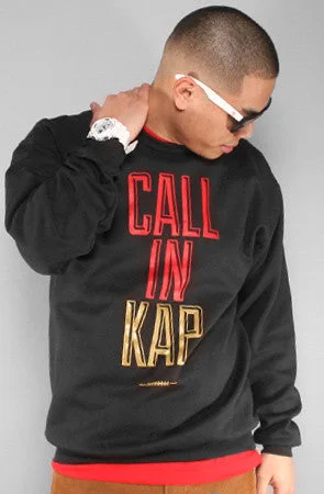 Weekend Specials to Relish Colin Kaepernick X Adapt :: Call In Kap (Men's Black Crewneck Sweatshirt) Weekend Specials to Relish Colin Kaepernick X Adapt :: Call In Kap (Men's Black Crewneck Sweatshirt)