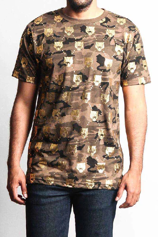 Don't Miss Out Camo Foil Tiger Head T-Shirt