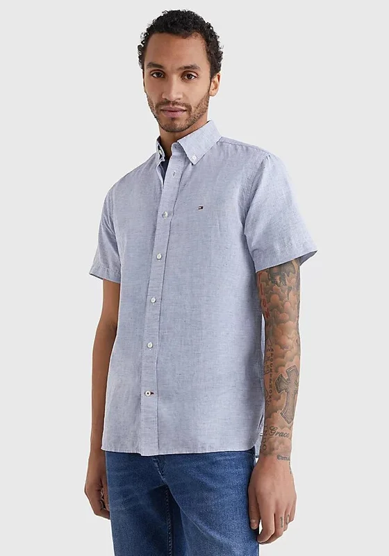 Weekend Offers That Shine Tommy Hilfiger Fake Solid Coloured Shirt, Daybreak Blue