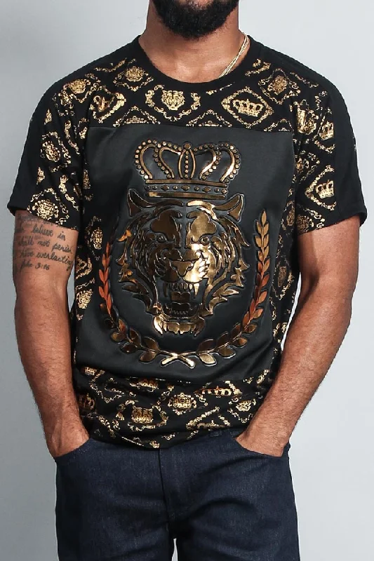 Seasonal Clearance Crown Print Tiger T-Shirt