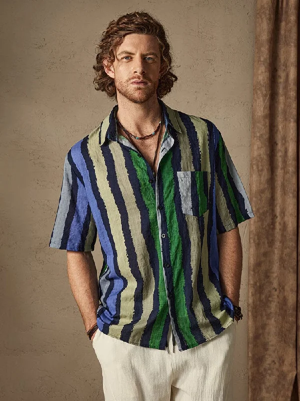 Special Offer Cozy Stripe Cotton Beach Shirt