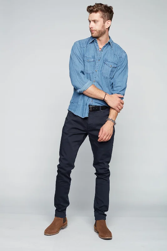 Value Deals Deluxe 5 Pocket Slim Fit Pants - Navy