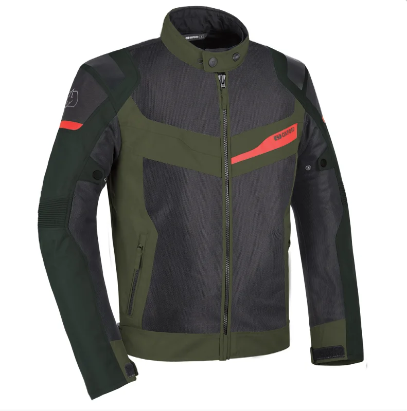 Weekend Bargains to Cherish Dakar Waterproof Green Biker Jacket with Elbow & Shoulder Armour by Oxford