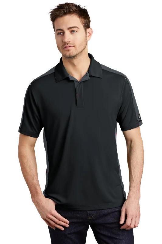 Take Action Ogio Mens Trax Moisture Wicking Short Sleeve Polo Shirt - Blacktop/Diesel Grey - Closeout
