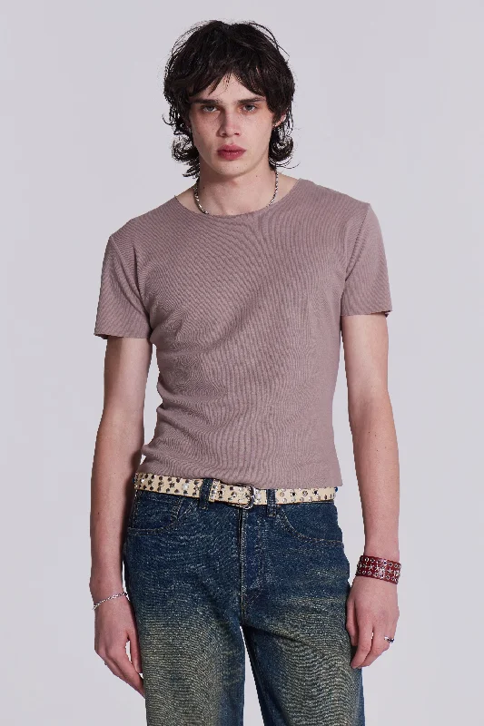 Mega Discount NTRLS Taupe Rib Tee