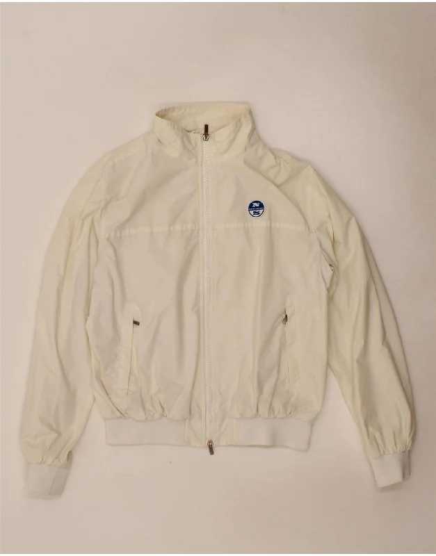 Great Deal NORTH SAILS Womens Bomber Jacket UK 16 Large White Nylon