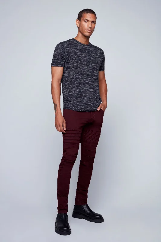 Weekend Savings Bonanza Deluxe 5 Pocket Slim Fit Pintuck Pants - WINE