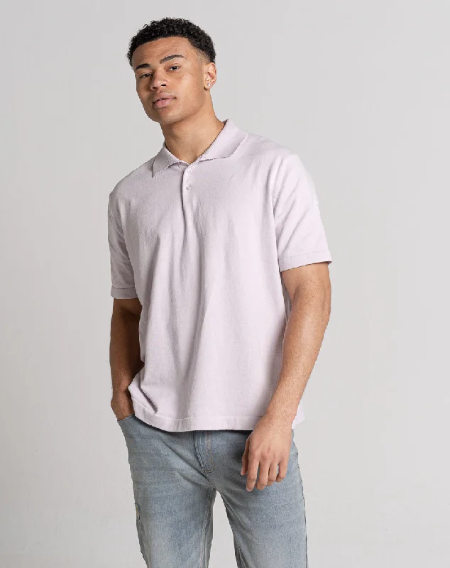The Best Prices ESSENTIAL OVERSIZED SHORT SLEEVE KNITTED POLO | LILAC