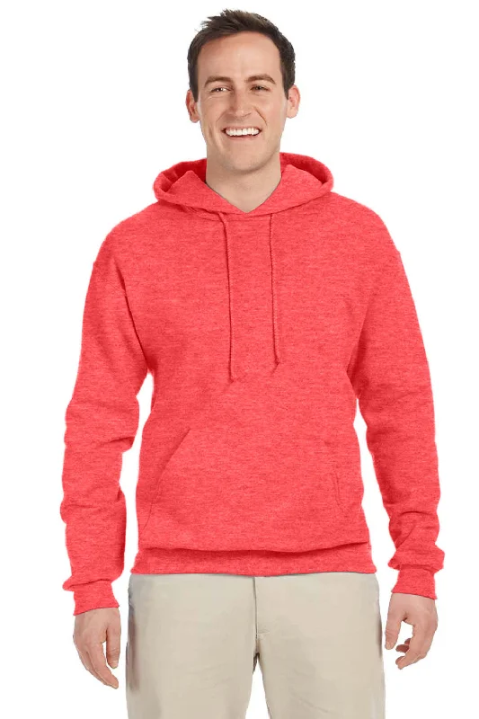 Special Price Jerzees Mens NuBlend Pill Resistant Fleece Hooded Sweatshirt Hoodie w/ Pouch Pocket - Heather Retro Coral Special Price Jerzees Mens NuBlend Pill Resistant Fleece Hooded Sweatshirt Hoodie w/ Pouch Pocket - Heather Retro Coral
