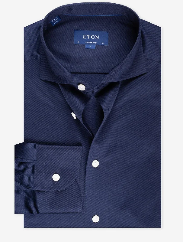 Midnight Sale Contemporary Knit King Twill Shirt Navy