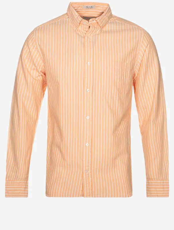 Weekend Bargains to Cherish Regular Archive Oxford Stripe Shirt Coral Apricot