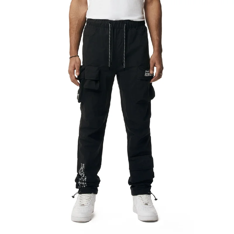 Discount Deals Utility Windbreaker Cargo Pants - Black