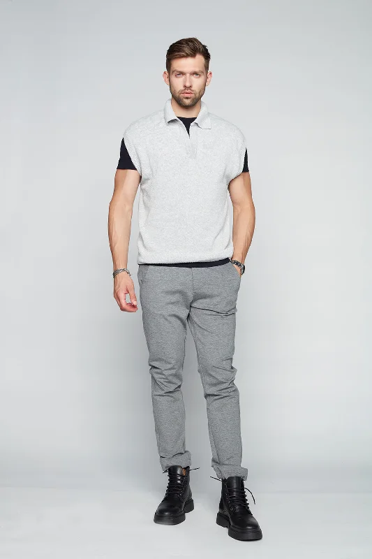 Price Reduction ELTON -  Slim Fit Convertible Ponte Knit Jogger - Med Grey