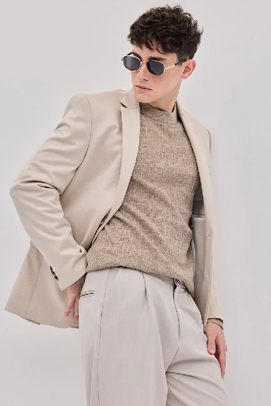 Weekend Savings Spree Beige Knitted Sweater