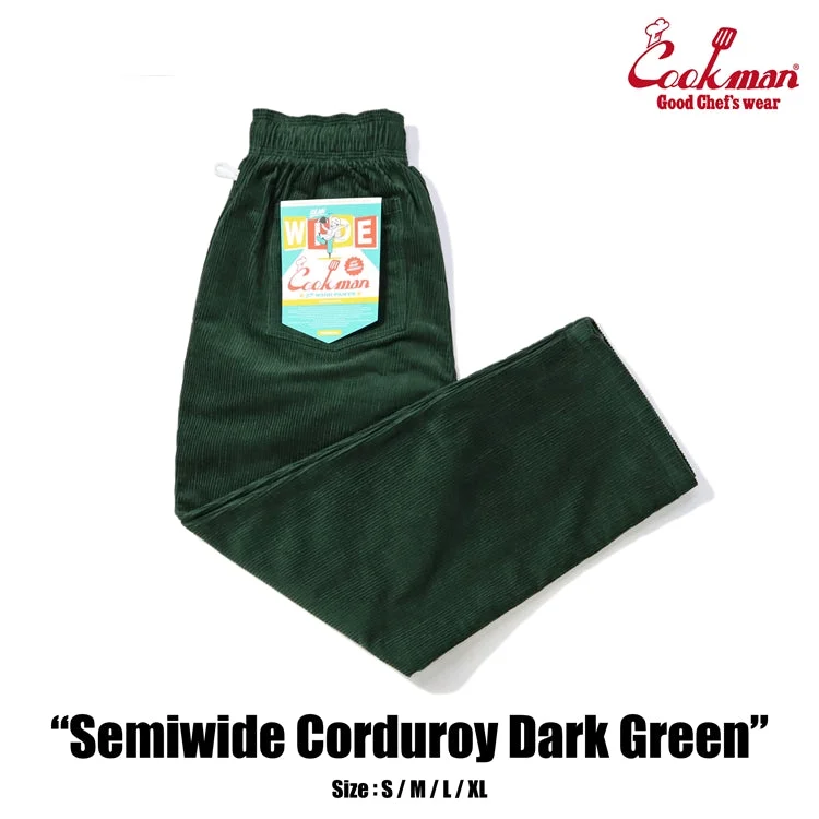Epic Deals Cookman Chef Pants Semiwide- Corduroy : Dark Green