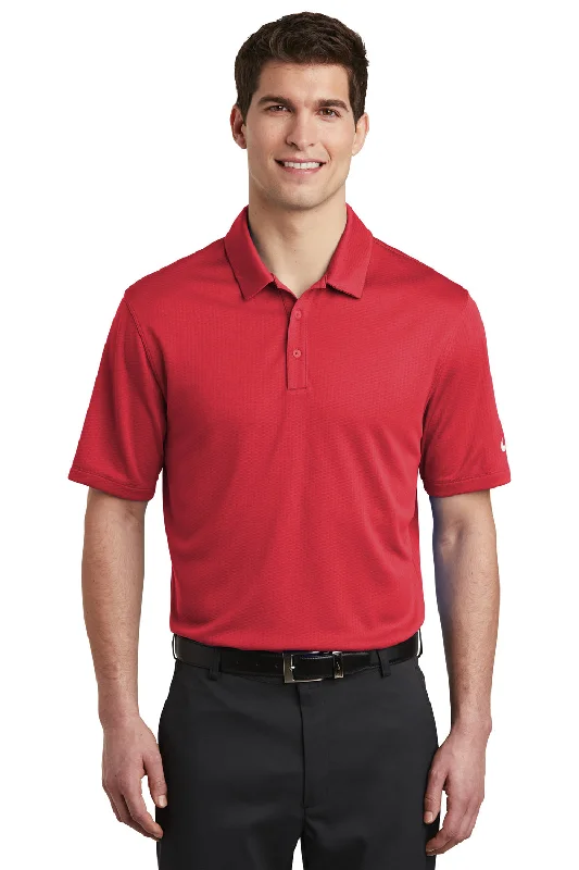 Lowest Price Nike Mens Dri-Fit Moisture Wicking Short Sleeve Polo Shirt - Gym Red