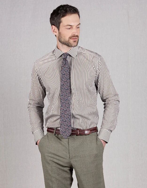 New Deals London Brown Stripe Shirt