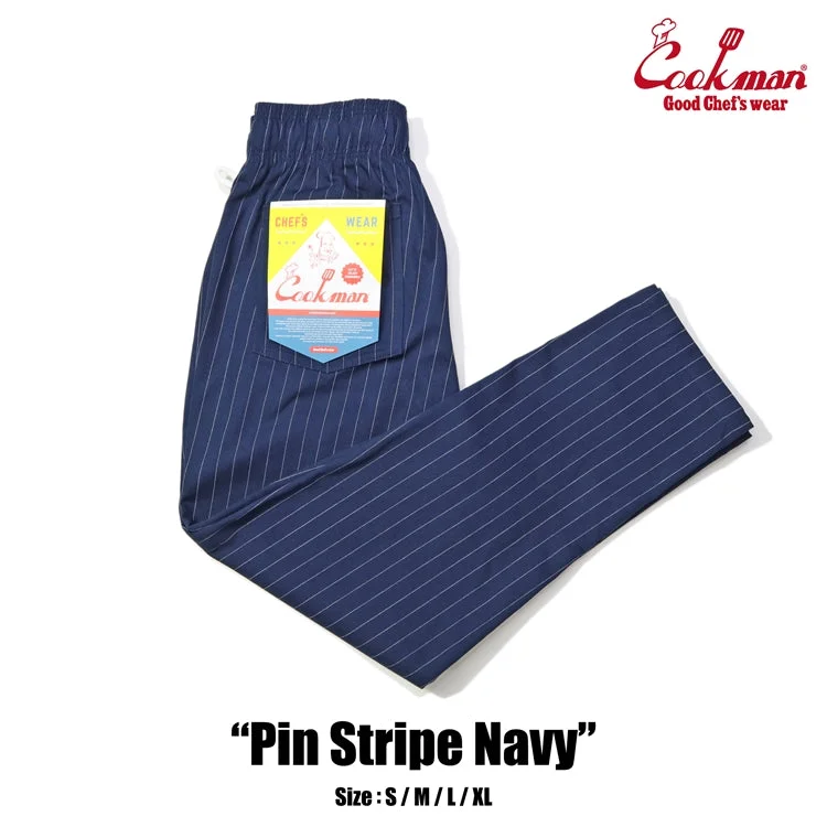 Instant Savings Cookman Chef Pants - Pin Stripe : Navy