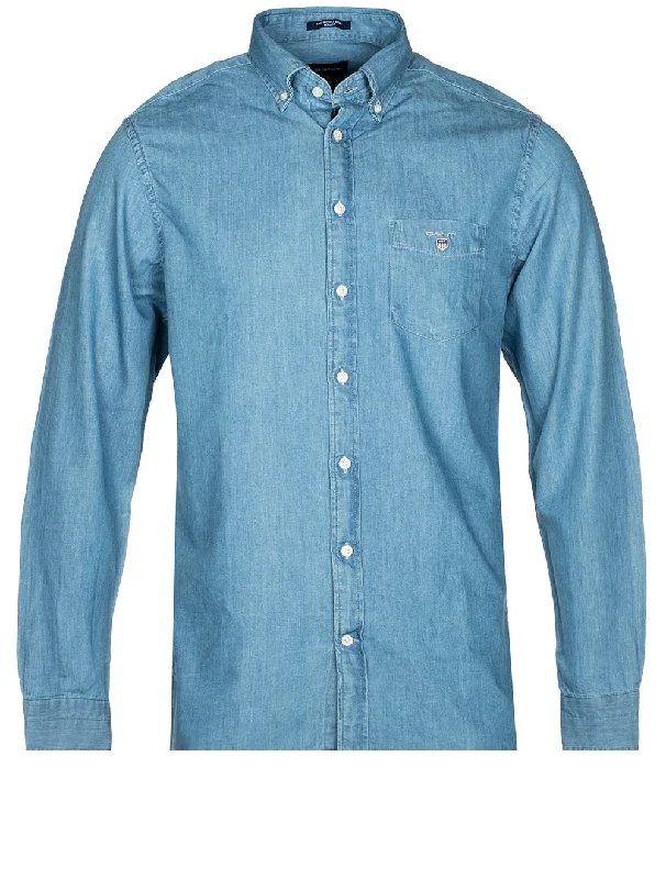 Weekend Savings Delight Regular Indigo Buttondown Semi Light Blue