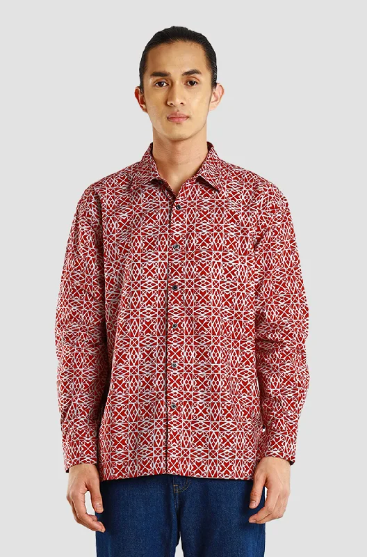 Daily Deals My Modern Fit Long Sleeve Tulip Tile Ruby Wine