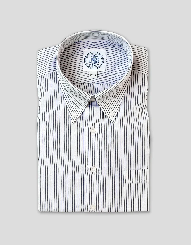 Limited Quantity BLUE SLIM STRIPE BUTTON DOWN DRESS SHIRT