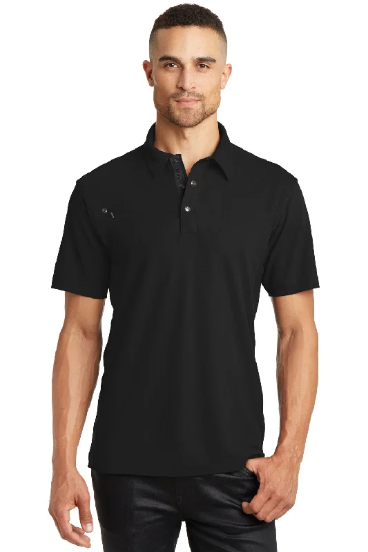 Year-End Deals Ogio Mens Accelerator Moisture Wicking Short Sleeve Polo Shirt w/ Pocket - Blacktop