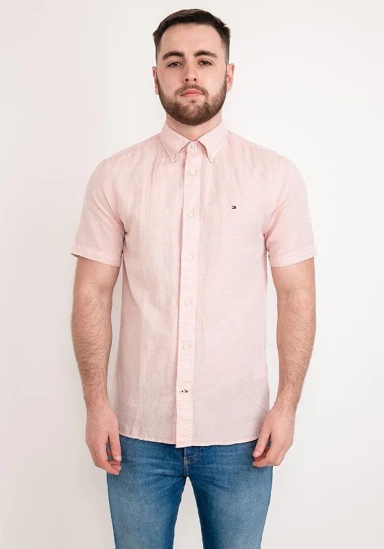 Weekend Specials You Can't Miss Tommy Hilfiger Fake Solid Coloured Shirt, Guava