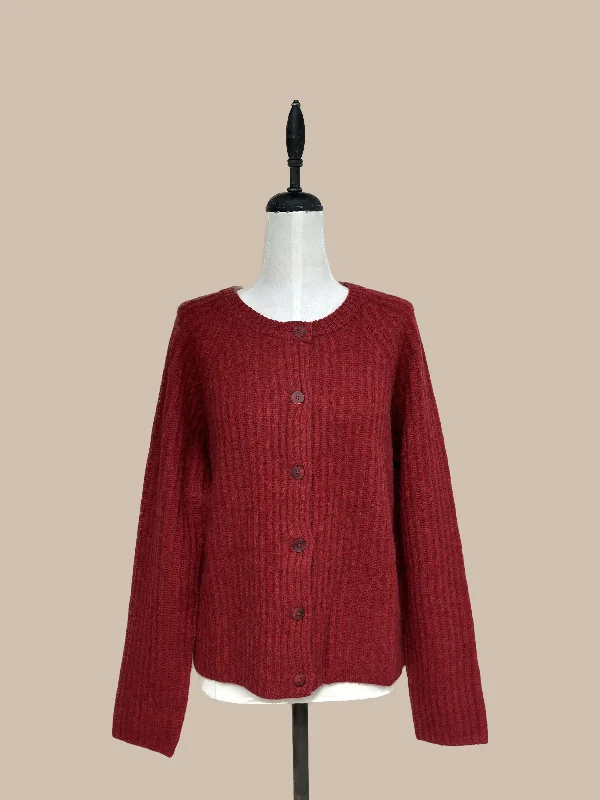 Weekend Bargains to Cherish Zaha Yak Cardigan - Dark Red