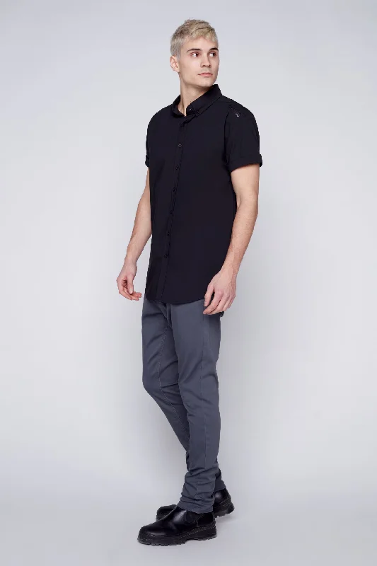 Make Your Weekend Count with Savings Deluxe 5 Pocket Slim Fit Pants - Dark Grey