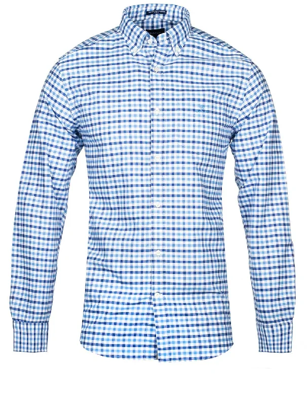 Reduced Prices Regular Fit 2-Color Gingham Broadcloth Shirt Sailor Blue