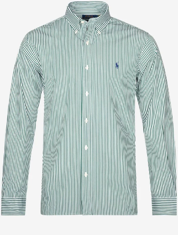 Your Weekend, Your Savings Poplin Stripe Buttondown Shirt Green