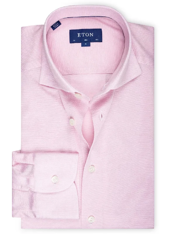 Year-End Sale Slim Pique Jersey Slim Shirt Pink