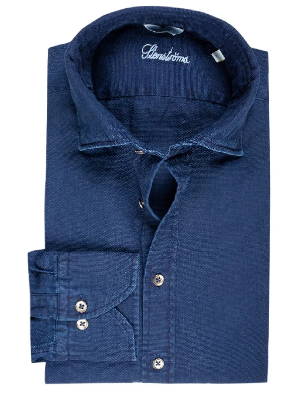 Markdown Sale Pique Weave Denim Shirt Navy