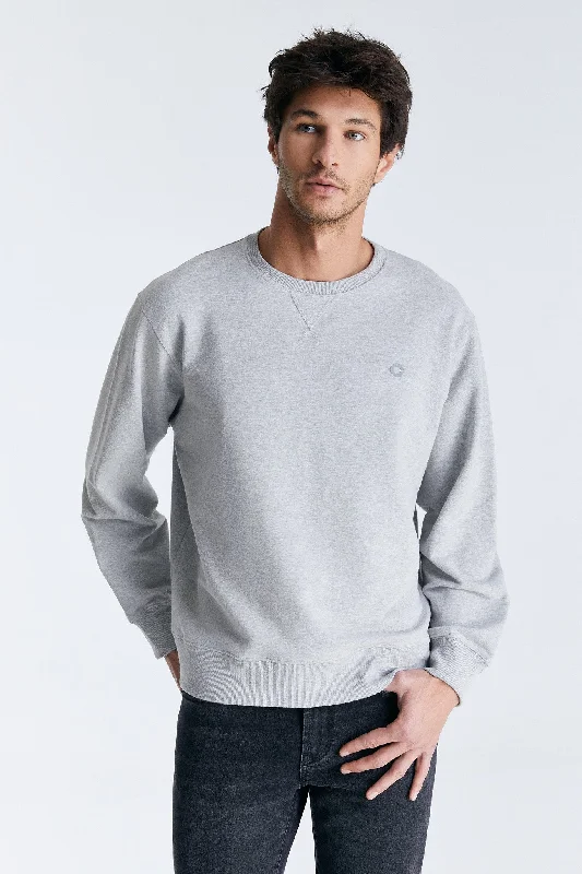 Crazy Deals Tom Crew Neck Long Sleeve Sweatshirt Grey Melange