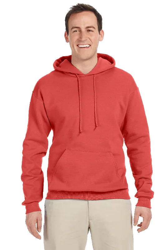 Online Exclusive Jerzees Mens NuBlend Pill Resistant Fleece Hooded Sweatshirt Hoodie w/ Pouch Pocket - Sunset Coral Online Exclusive Jerzees Mens NuBlend Pill Resistant Fleece Hooded Sweatshirt Hoodie w/ Pouch Pocket - Sunset Coral