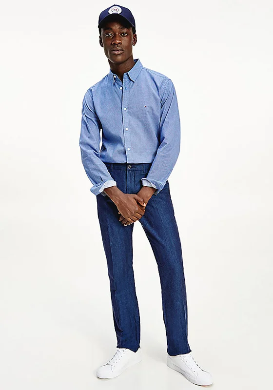 Year-End Clearance Tommy Hilfiger Organic Flex Geo Floral Print Shirt, Copenhagen Blue