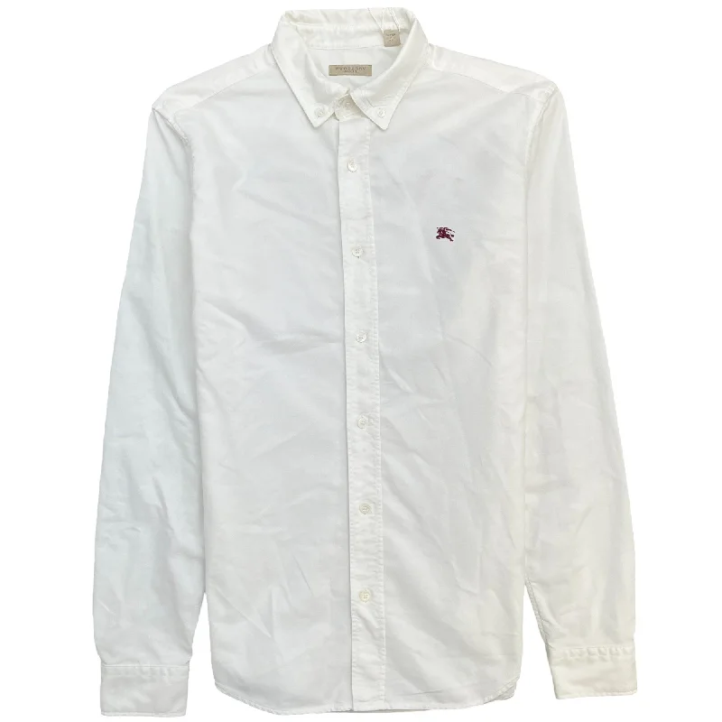 Special Discount Men's Embroidered Logo Shirt White Size S