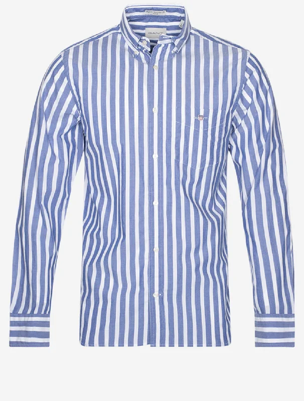 Can't Miss Regular Poplin Wide Stripe Shirt College Blue