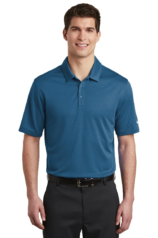 Limited Supply Nike Mens Dri-Fit Moisture Wicking Short Sleeve Polo Shirt - Court Blue