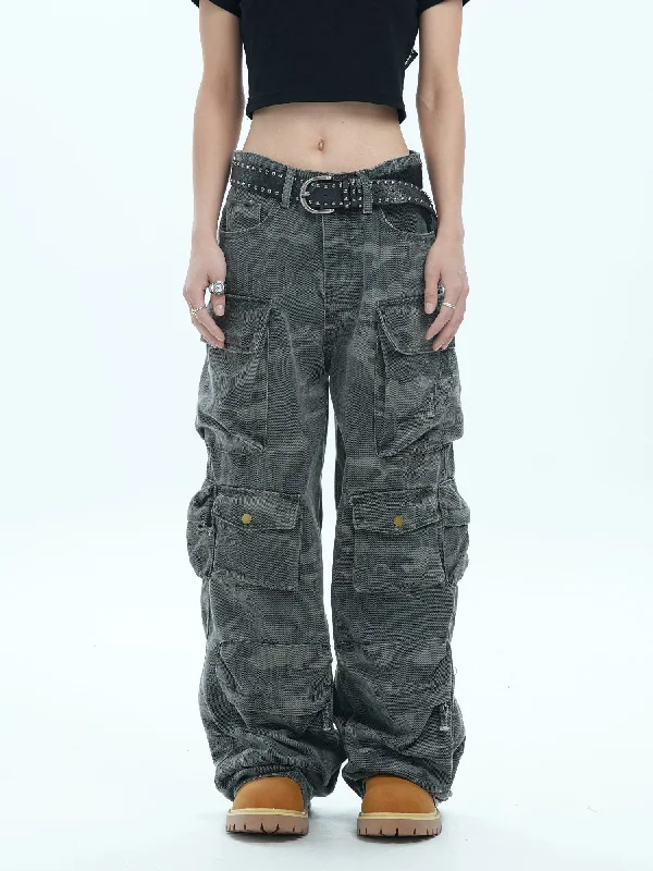 Weekend Extravaganza: Shop Now Washed Camouflage Cargo Jeans