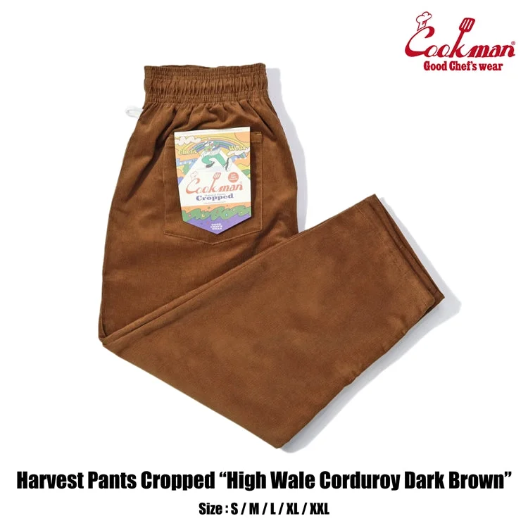 Weekend Bargains to Relish Cookman Harvest Pants Cropped - High Wale Corduroy : Dark Brown