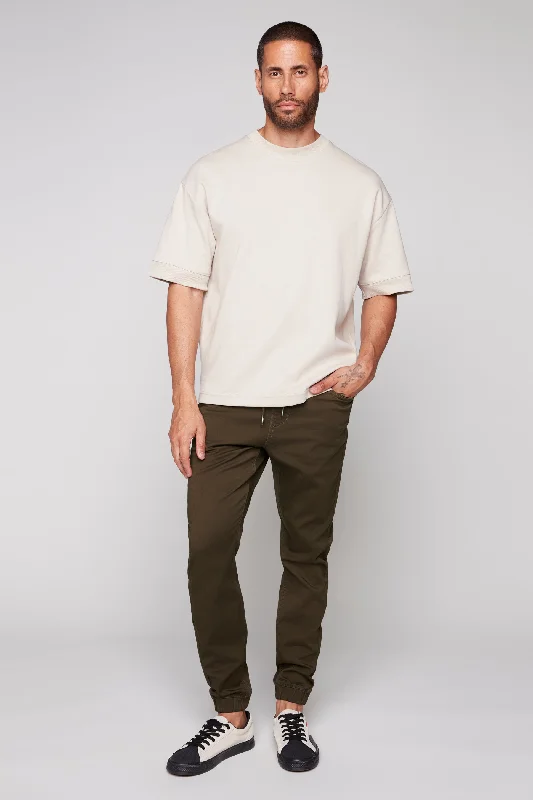 Discount Days JAGGER - 5 Pocket Soft French Terry Classic Jogger - Dark Olive