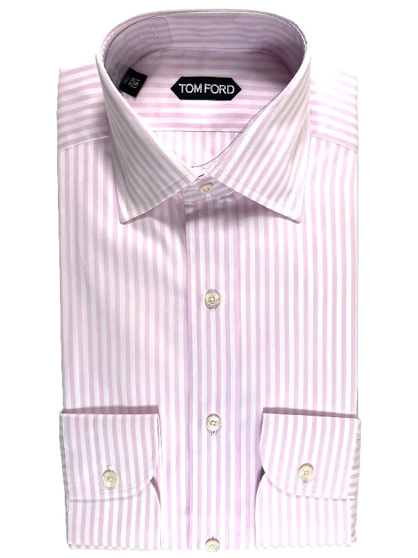 Price Drop Tom Ford Dress Shirt Pink Stripes Modern Fit 39 - 15 1/2