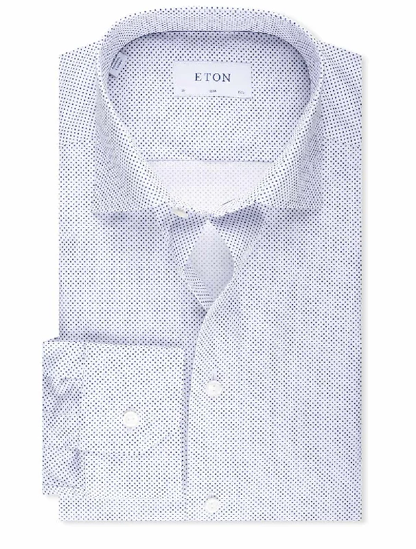 Weekend Flash Sale Slim Polka Dot Shirt White