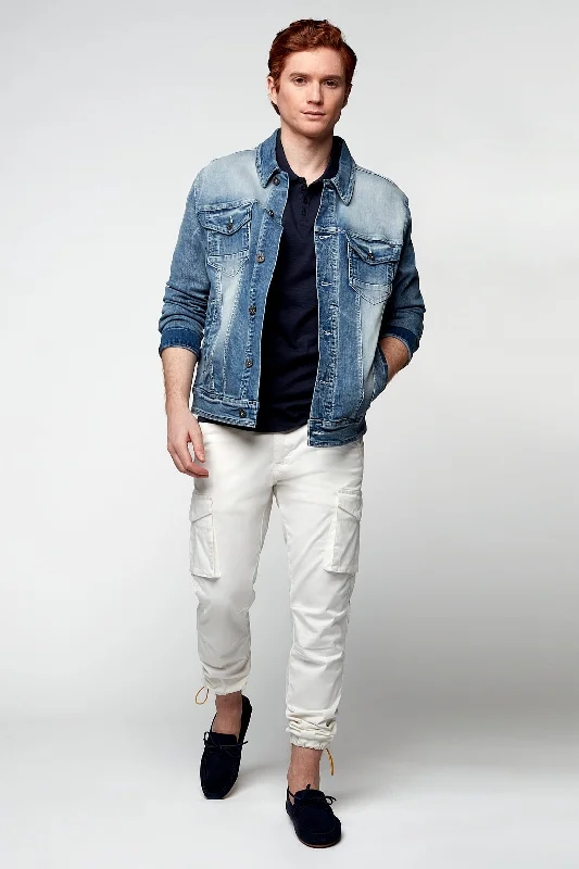 Weekend Offers That Dazzle DEAN -  Slim Fit Cargo Chinos (Convertible Joggers) - Off White