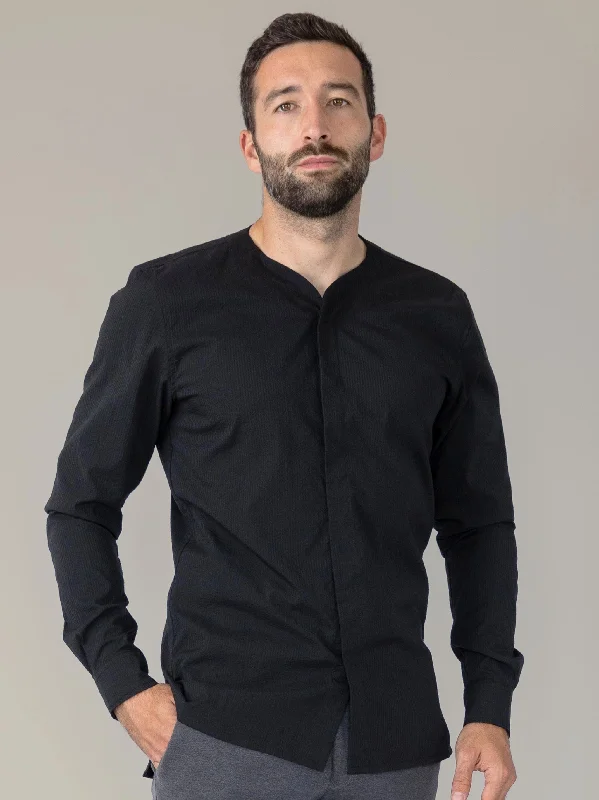 Fantastic Offers SeerTech™ Collarless Long Sleeve - Black (Recycled)