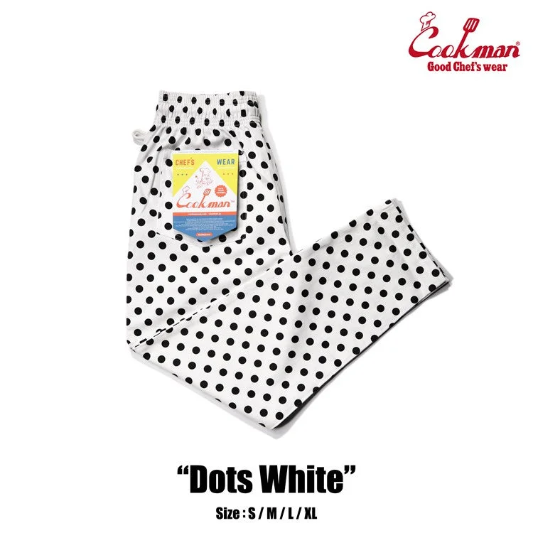 Act Fast Cookman Chef Pants - Dots : White