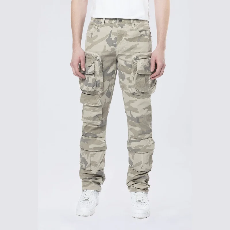 Weekend Discounts to Relish Long Slim 5 Pocket Cargo Twill Pants - Khaki Camo
