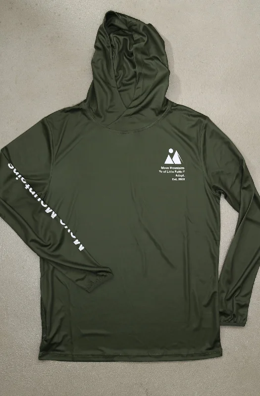 Hot Deal ADVANCE Move Mountains (Men's Olive Hooded Shirt)