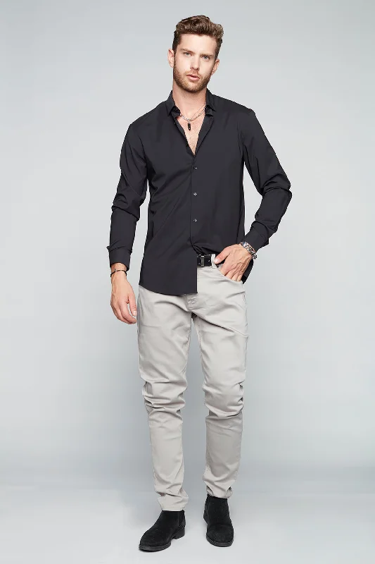 Weekend Steals Await Deluxe 5 Pocket Slim Fit Pants -  Light Grey